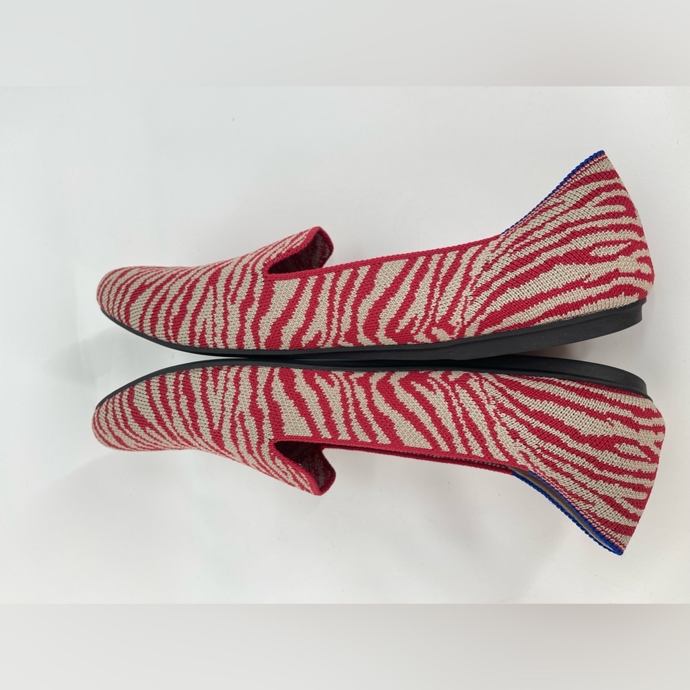 Rothy’s The Loafer Zebra Red Tan Flats Retired Slip On- - Picture 5 of 9